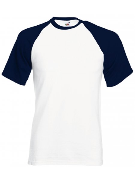 Tee shirt manches raglan contrastées à personnaliser White / Deep Navy