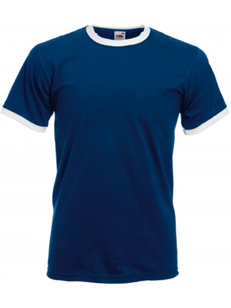 Tshirt col et manches bicolores à personnaliser Navy / White