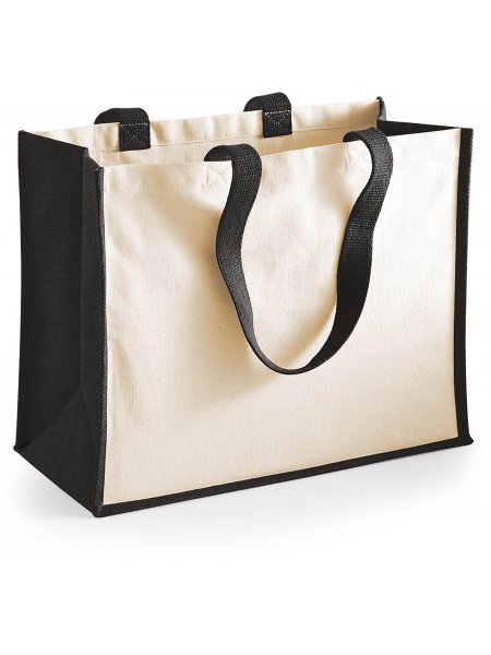 Sac cabas classique en jute Black