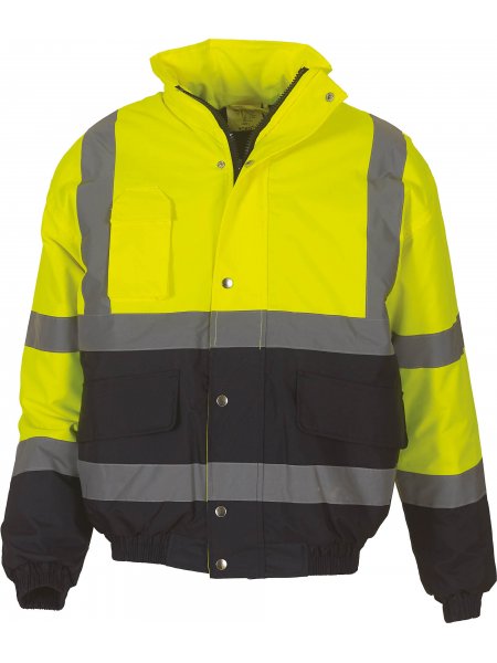 Blouson bicolore haute visibilité à personnaliser Hi Viz Yellow / Navy