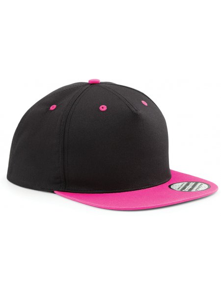 Casquette Snapback contrastée à personnaliser Black / Fuchsia