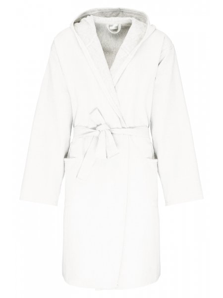 Peignoir de bain à capuche Bio personnalisé Blanc