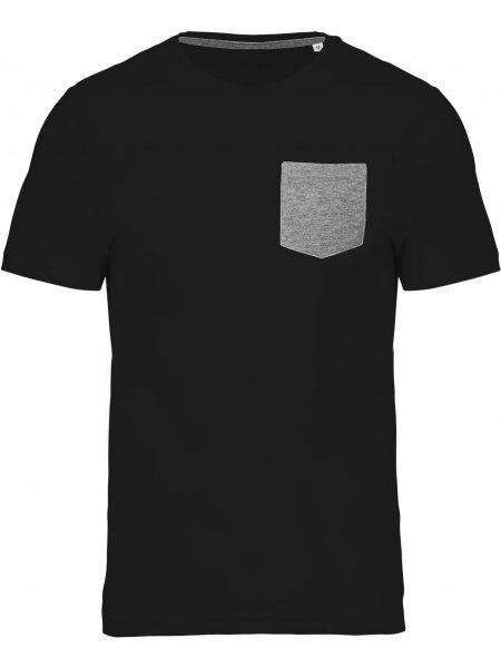 T-shirt bio avec poche à personnaliser Black / Grey Heather