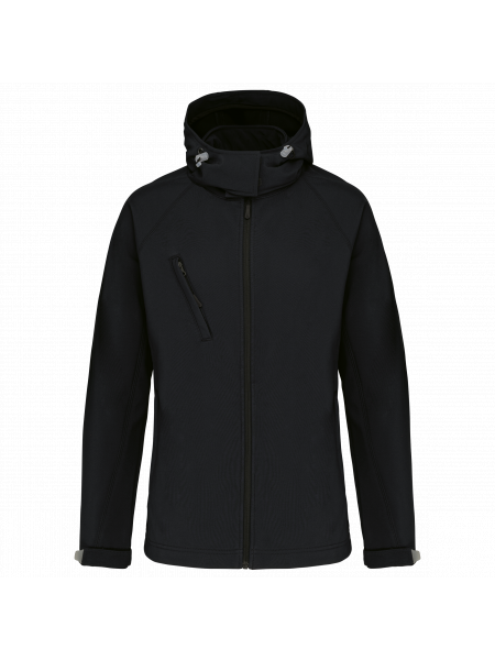 Veste softshell à capuche amovible personnalisable pour femme   Black