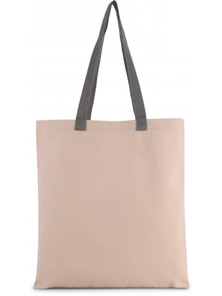 Sac shopping en toile avec poignée contrastée Natural / Steel Grey