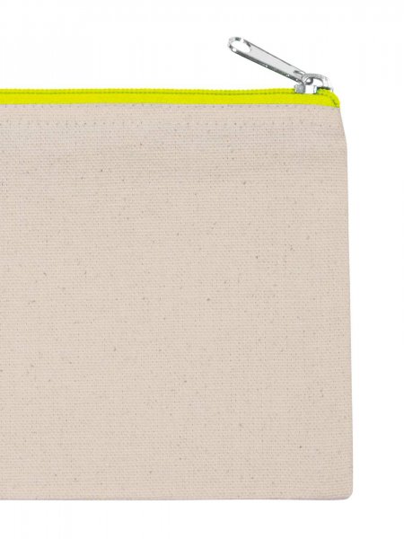 La pochette KI07XX à personnaliser en coloris Natural / Fluorescent Yellow La pochette en coton KI07XX à personnaliser en coloris Natural / Fluorescent Yellow