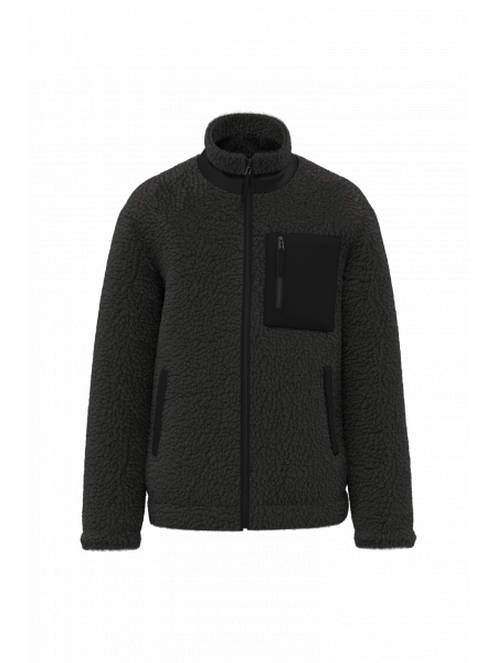 Veste écoresponsable en sherpa unisexe personnalisable Black