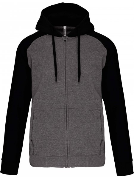 Sweat zippé bicolore personnalisable Black
