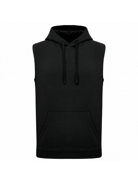 Sweat-shirt à capuche sans manches unisexe personnalisable Black