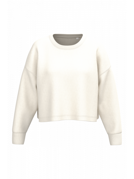 Sweat-shirt crop col rond femme personnalisable Coconut Milk
