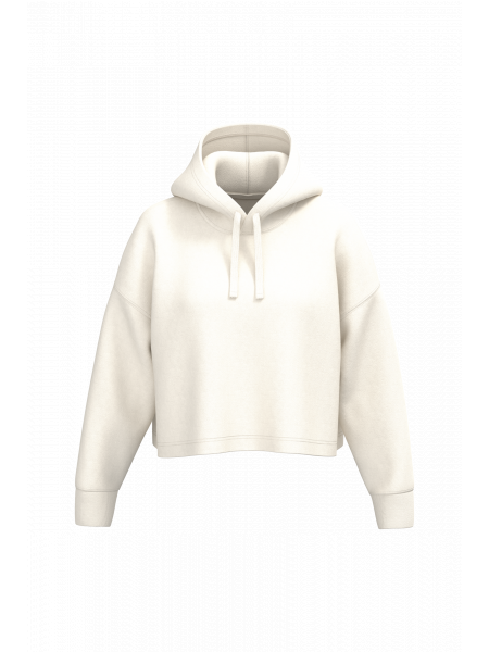Sweat-shirt crop à capuche femme personnalisable Coconut Milk
