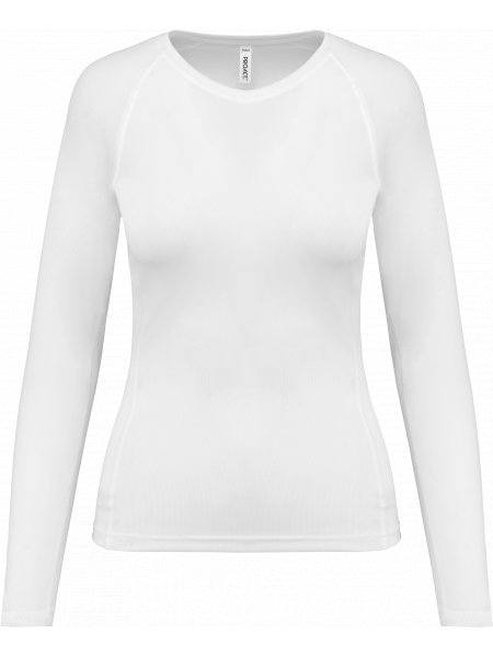 T-shirt sport manches longues femme White