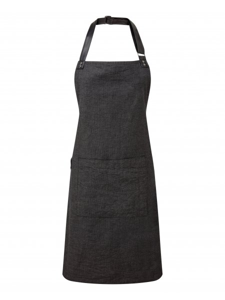 Tablier personnalisé avec lanières cuir Black