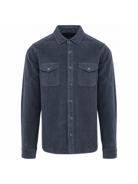 Surchemise écoresponsable délavée en velours côtelé personnalisable Washed Navy Blue