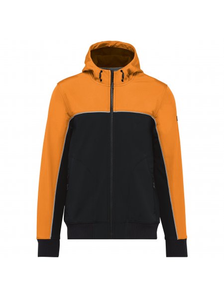 Veste softshell personnalisée bicolore Black / Orange
