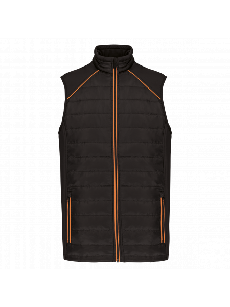 Bodywarmer Day To Day bi-matière unisexe personnalisable Black / Orange