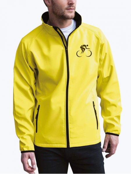 Veste softshell R231M en coloris Yellow/Black Veste softshell R231M en coloris Yellow/Black portée par un homme