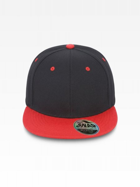 Casquette Bronx bicolore RC082X Black / Red personnalisable, vue de face Casquette Bronx bicolore RC082X Black / Red personnalisable, vue de face