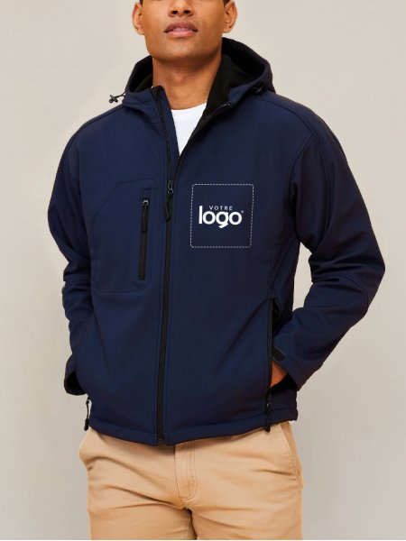 Veste Softshell homme Replay en coloris French Marine avec exemple de logo imprimé Veste Softshell homme Replay en coloris French Marine avec exemple de logo imprimé
