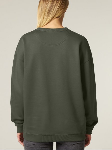 mannequin femme de dos portant le Sweat Stella Paloma personnalisable