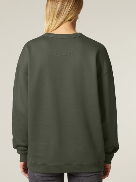 mannequin femme de dos portant le Sweat Stella Thinker personnalisable mannequin femme de dos portant le Sweat Stella Thinker personnalisable