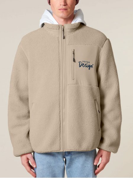 mannequin homme de face portant la Sherpa Brooker personnalisable