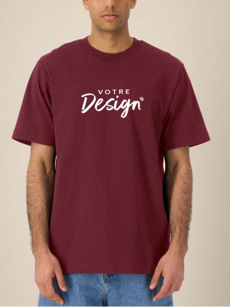 Mannequin homme de face portant le T-shirt bio unisexe personnalisé | Freestyler
