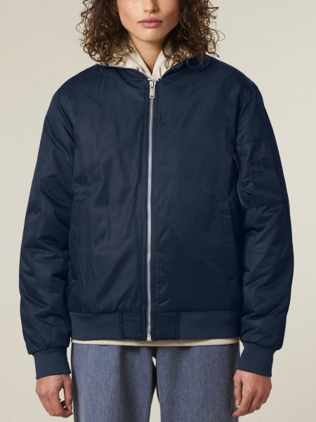 mannequin femme de face portant le Bomber 2.0 personnalisable mannequin femme de face portant le Bomber 2.0 personnalisable