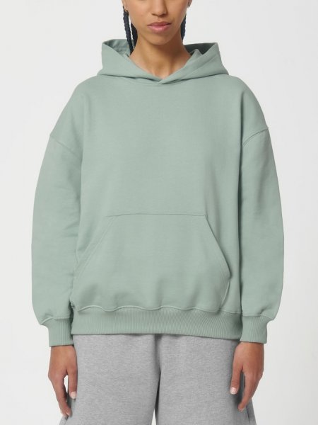 mannequin femme de face portant le Sweat à capuche oversized à personnaliser - Cooper Dry