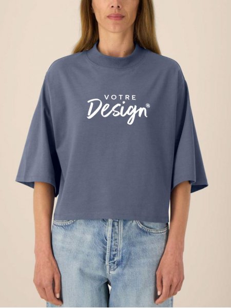 mannequin femme de face portant T-shirt Stella Raya personnalisable mannequin femme de face portant T-shirt Stella Raya personnalisable