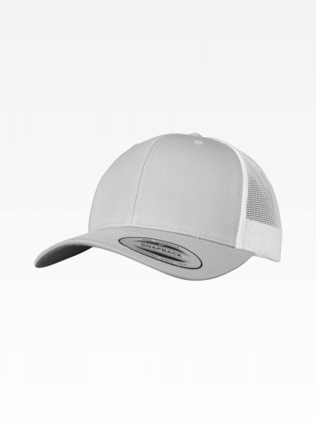 Casquette trucker rétro bicolore à personnaliser Silver / White