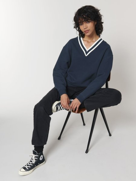 Sweat col V Sloaner en coloris French Navy Sweat col V Sloaner en coloris French Navy