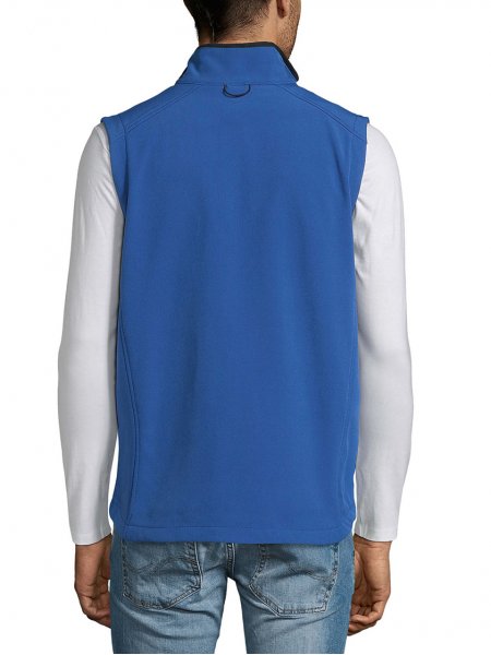 Dos de la veste Softshell sans manches Rallye en coloris Royal