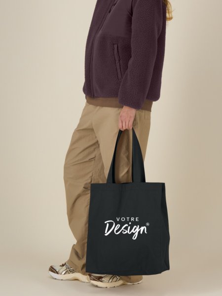 Mid Tote Bag STAU116 Black personnalisé avec votre logo, porté à la main Mid Tote Bag STAU116 Black personnalisé avec votre logo, porté à la main