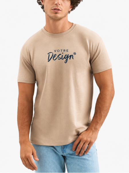 Vue de face homme tee-shirt Regent en coloris sable à personnaliser avec votre logo Vue de face homme tee-shirt Regent en coloris sable à personnaliser avec votre logo
