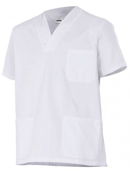 Tunique en coton manches courtes Blanc