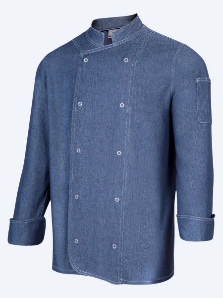Veste de cuisine en denim V5207 personnalisable pour la restauration Veste de cuisine en denim V5207 personnalisable pour la restauration