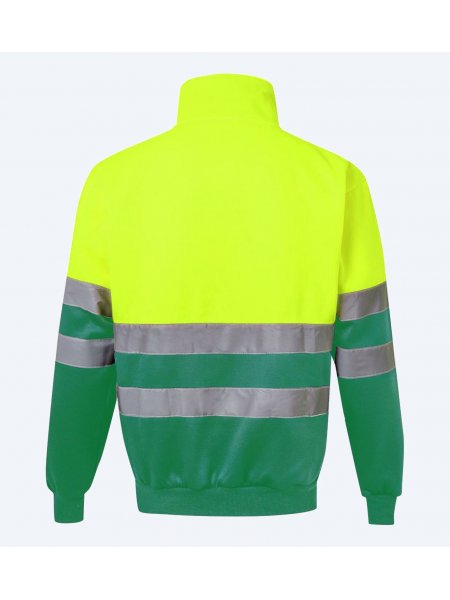 Dos du sweat col zippé haute visibilité Dos du sweat col zippé haute visibilité