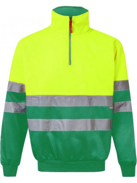 Sweat col zippé haute visibilité à personnaliser Fluo Yellow