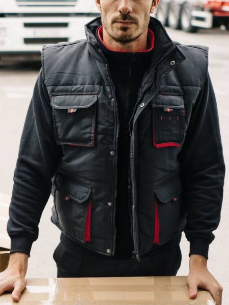 Gilet matelassé bicolore mutlipoches Gilet matelassé bicolore mutlipoches