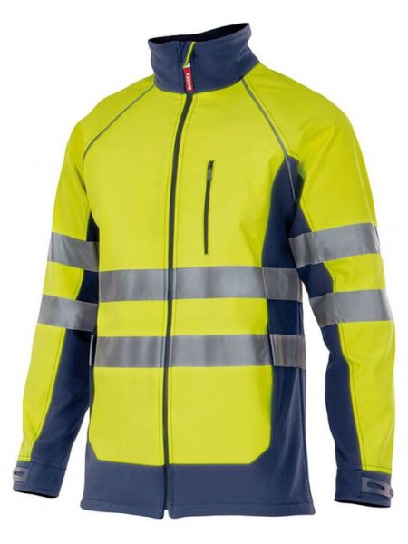 Blouson softshell haute visibilité Hi Viz Yellow / Navy