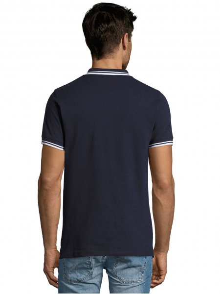 Dos polo homme Pasadena en coloris Noir / Blanc Dos du polo homme Pasadena en coloris Noir / Blanc