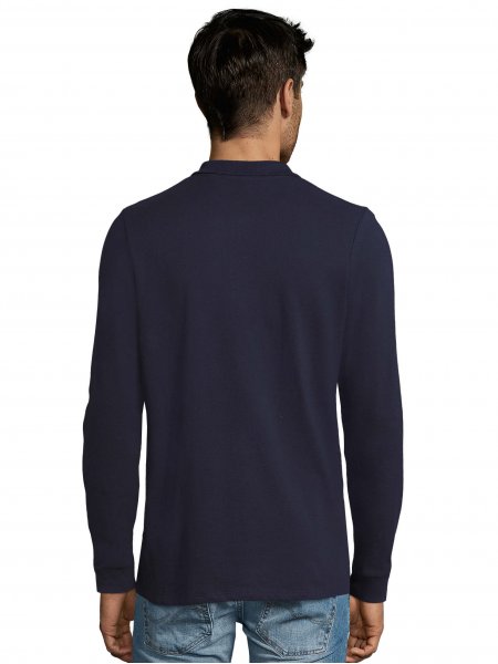 Dos du polo manches longues pour homme Perfect LSL en coloris French Marine