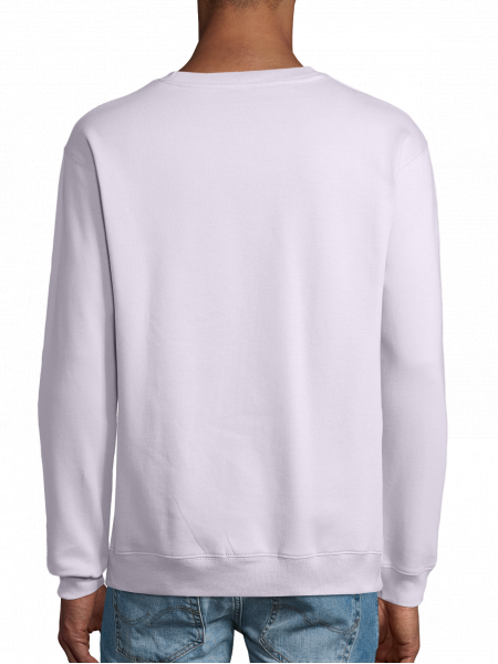 un homme de dos portant le sweat Columbia à personnaliser en coloris Lilas