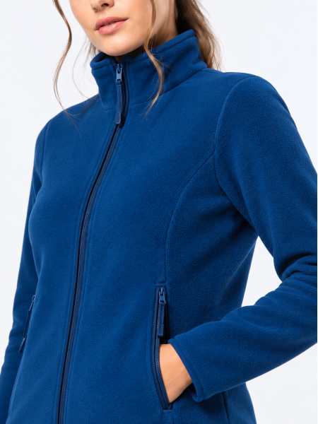 Veste micropolaire zippée femme K907 Royal Blue personnalisée avec votre design côté cœur vue détaillée Veste micropolaire zippée femme K907 Royal Blue personnalisée avec votre design côté cœur vue détaillée