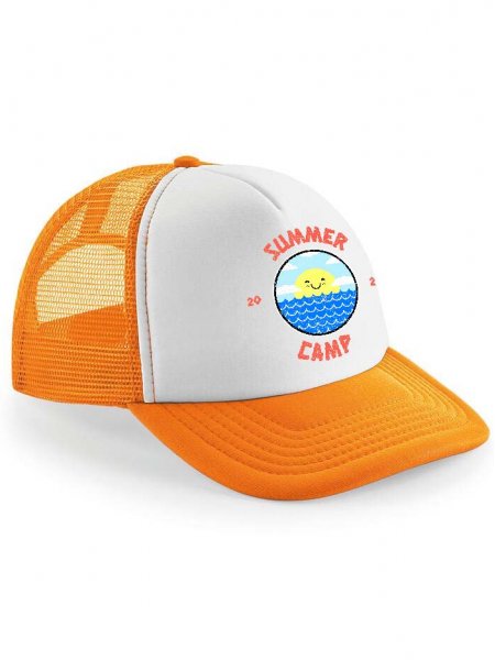 Casquette enfant à personnaliser style trucker en coloris orange/white Casquette enfant à personnaliser style trucker en coloris orange/white