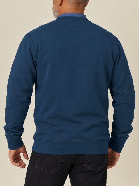 homme de dos portant le sweat Changer 2.0 à personnaliser en coloris deep teal