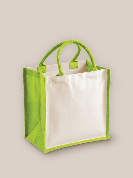 Sac cabas en jute W421 Apple Green personnalisable avec votre logo