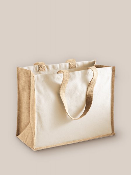 Sac cabas classique en jute W422 Natural personnalisable avec votre logo Sac cabas classique en jute W422 Natural personnalisable avec votre logo