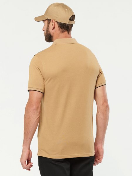 Dos du polo WK270 en coloris camel